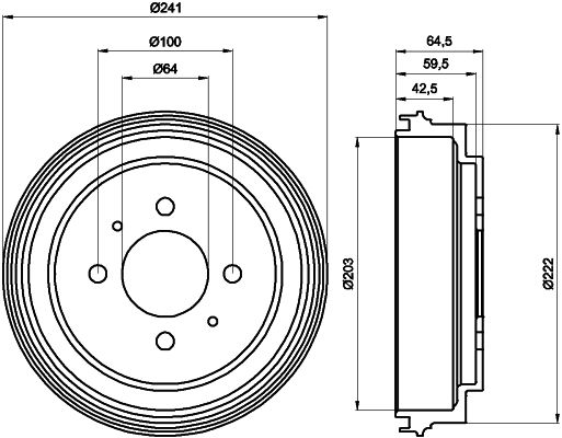 HELLA PAGID stabdžių būgnas 8DT 355 300-551